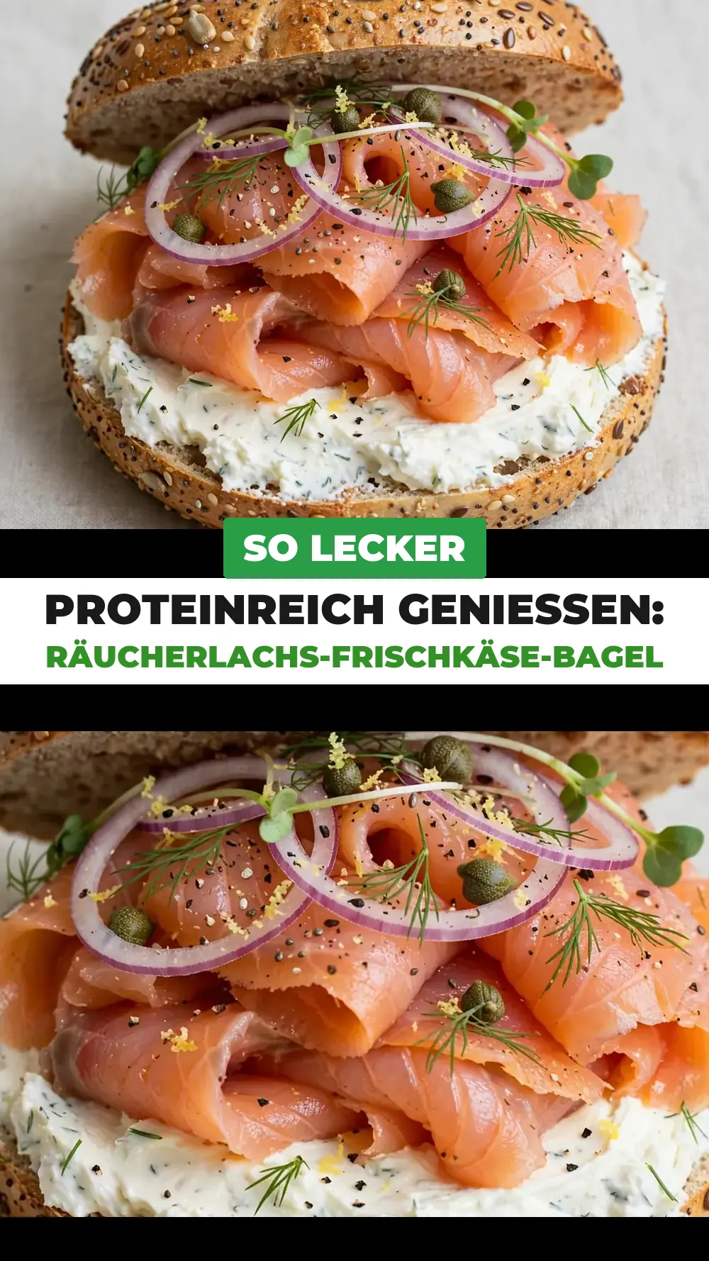 Save High-Protein Smoked Salmon and Cream Cheese Bagel to Pinterest