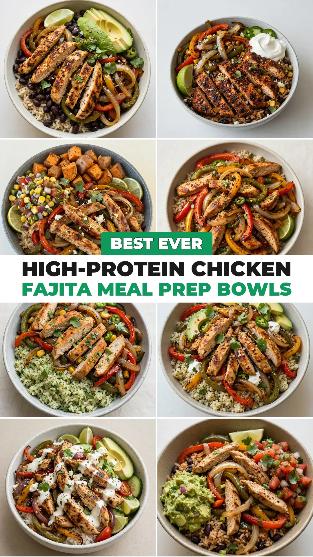 Save High-Protein Chicken Fajita Meal Prep Bowls to Pinterest