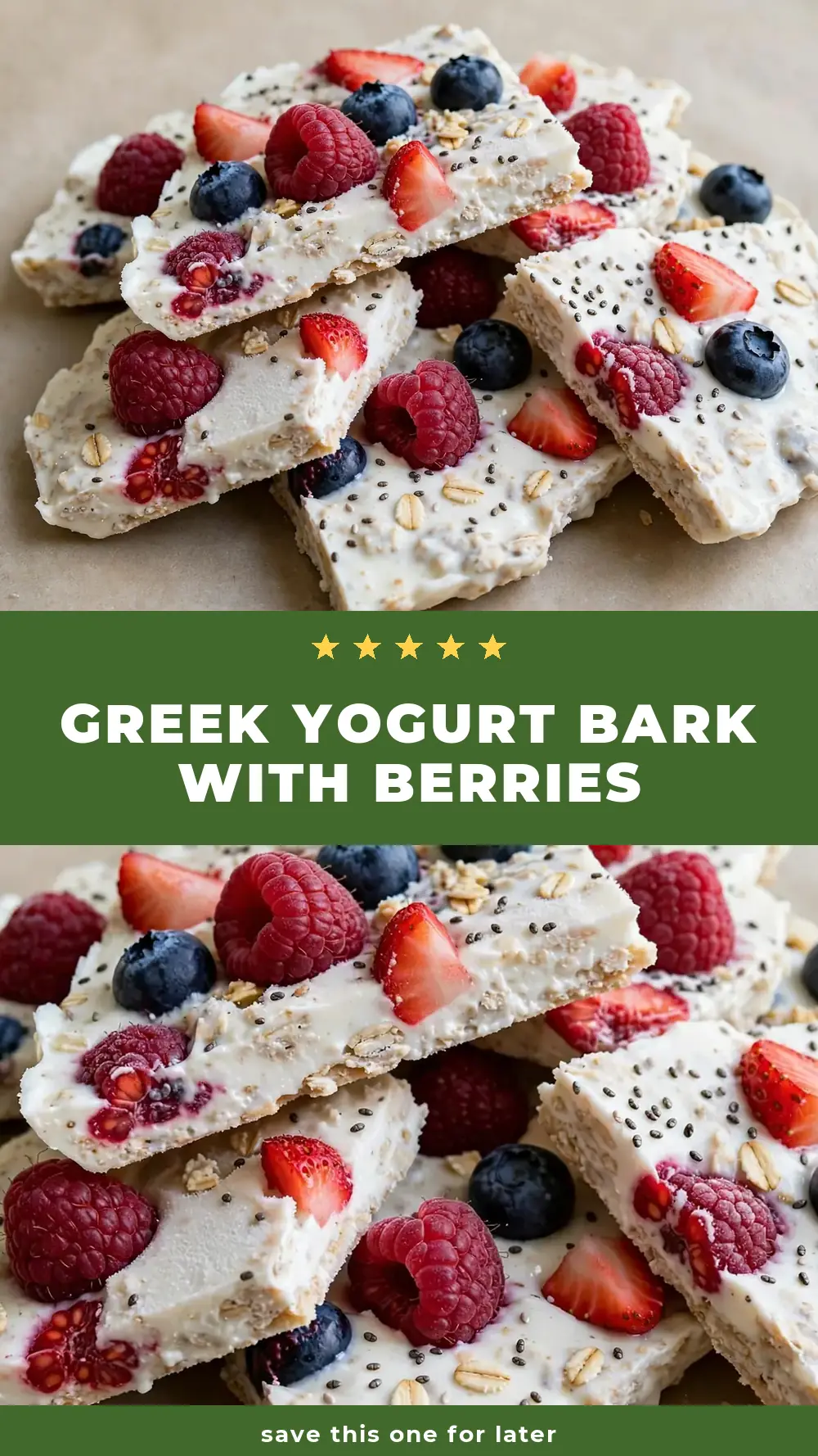 Save Greek Yogurt Bark with Berries to Pinterest