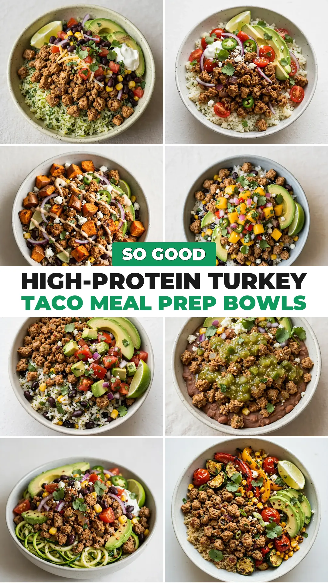Save High-Protein Turkey Taco Meal Prep Bowls to Pinterest