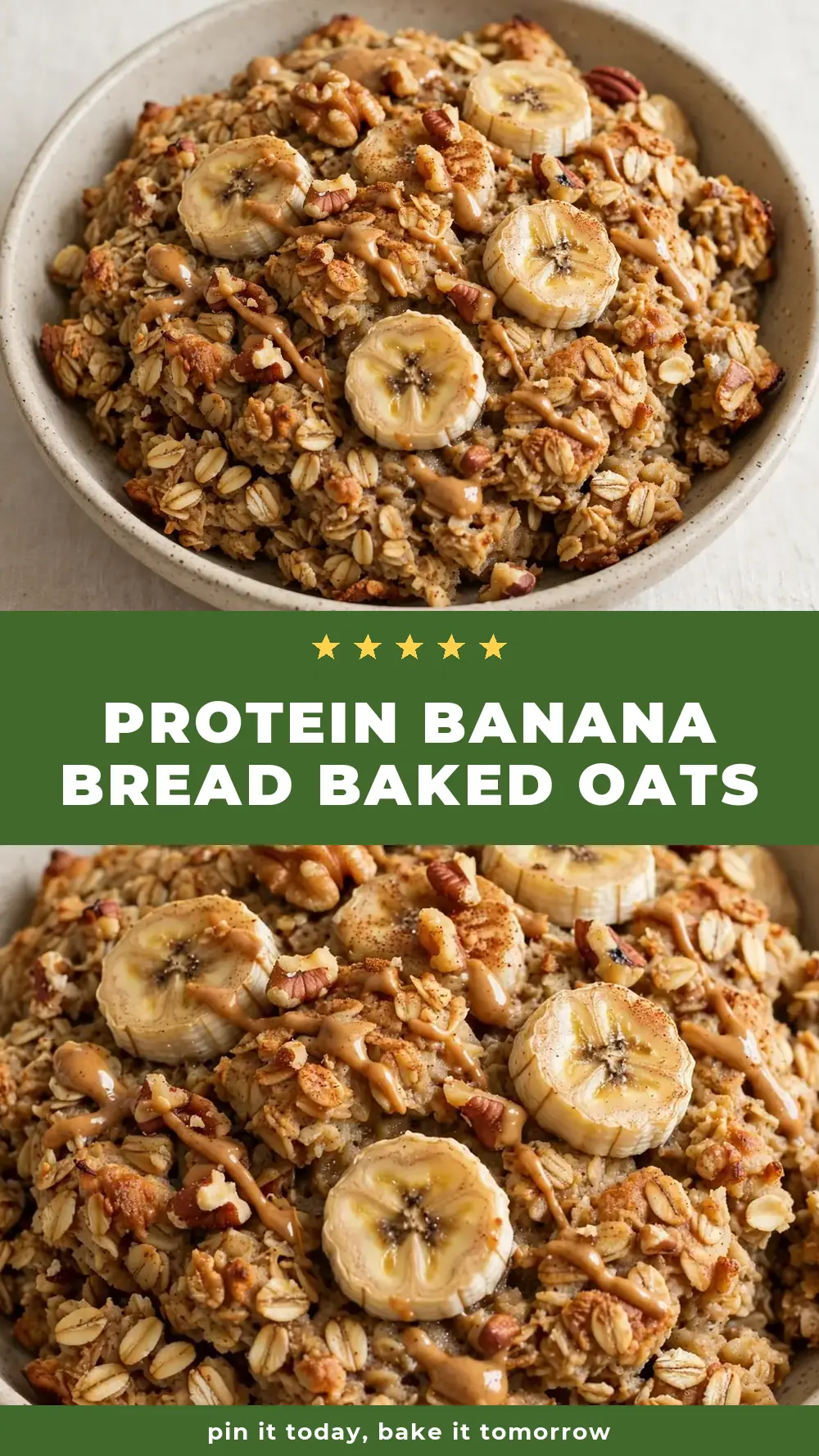 Save Protein Banana Bread Baked Oats to Pinterest