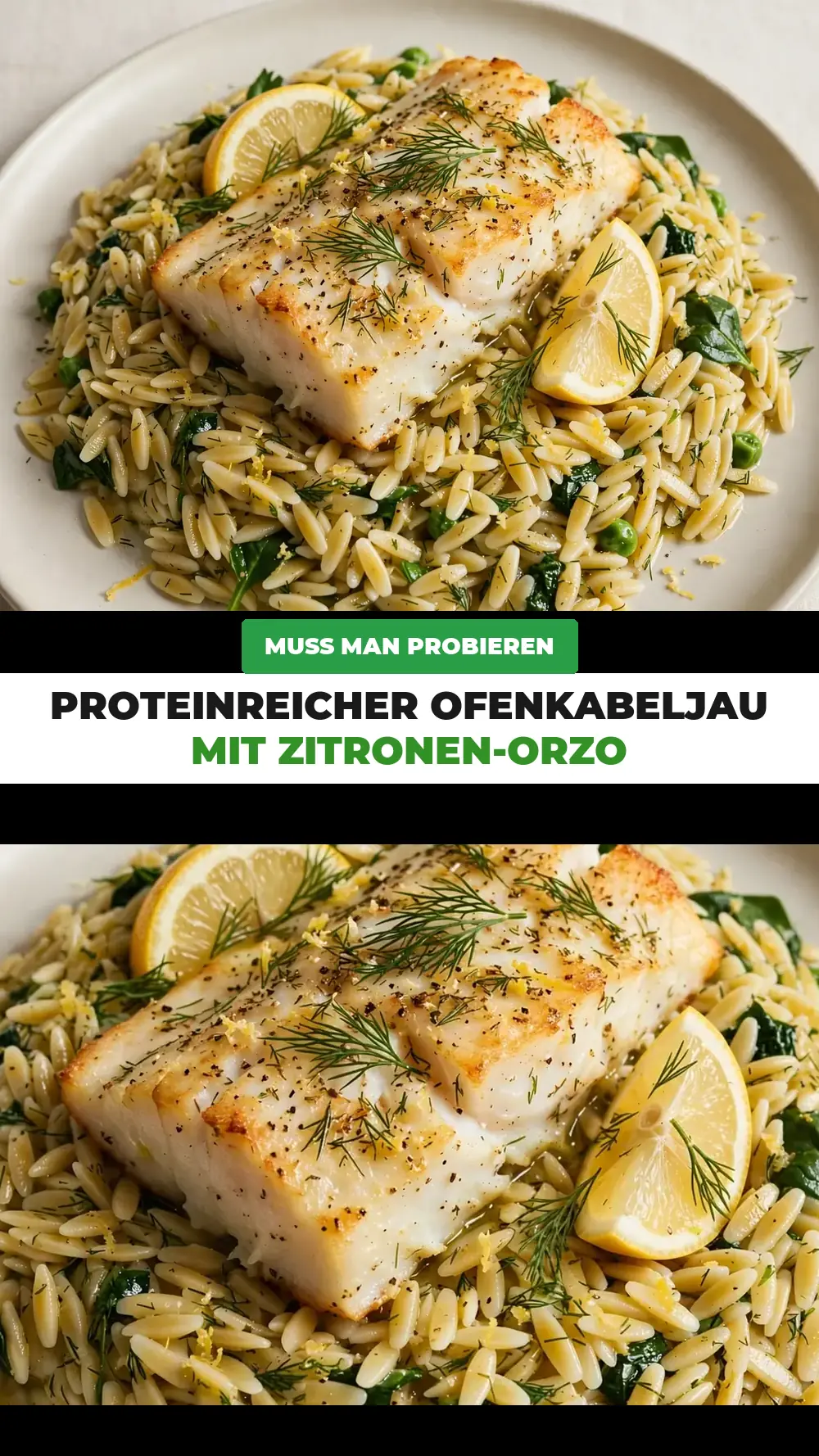 Save High-Protein Baked Cod with Lemon Orzo to Pinterest