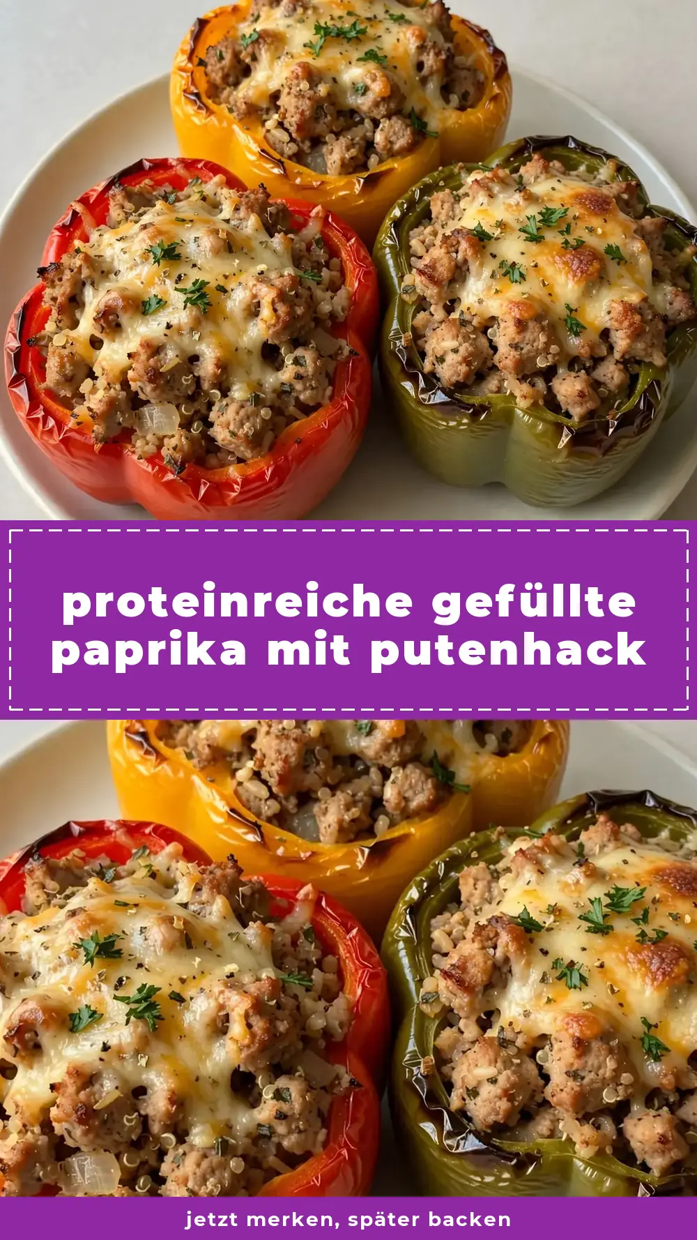 Save High-Protein Stuffed Bell Peppers with Ground Turkey to Pinterest