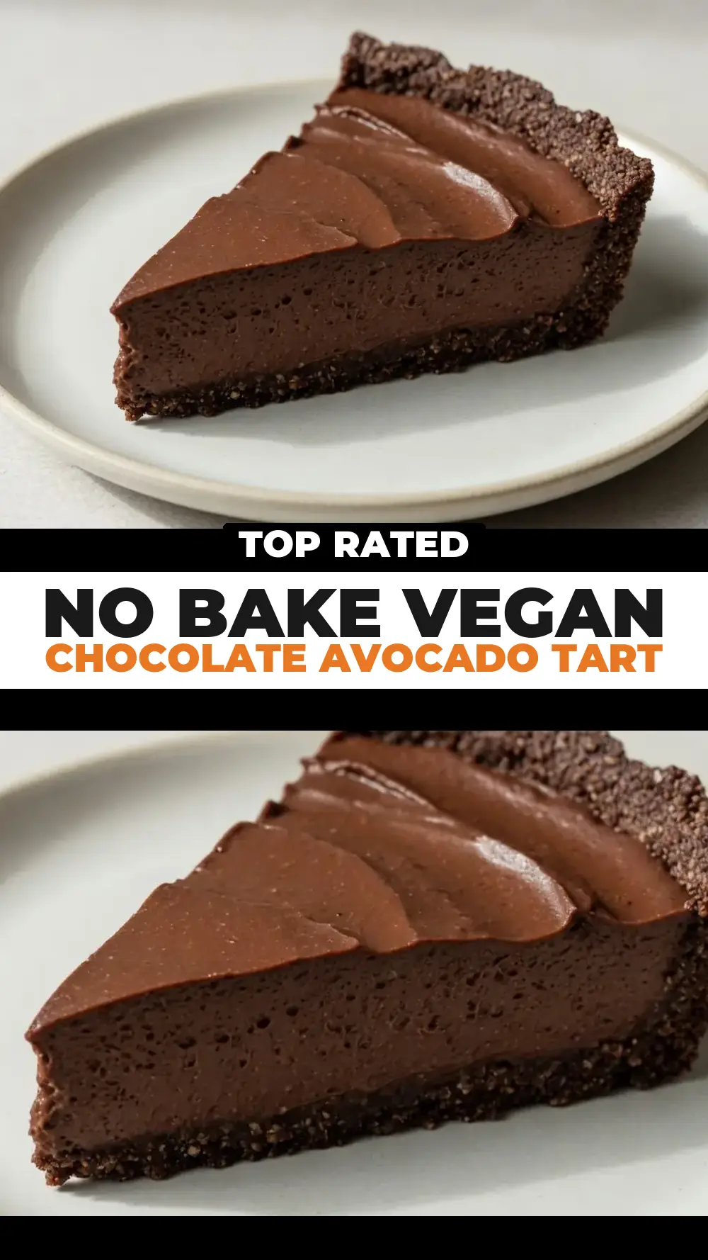 Save no bake vegan chocolate avocado tart to Pinterest