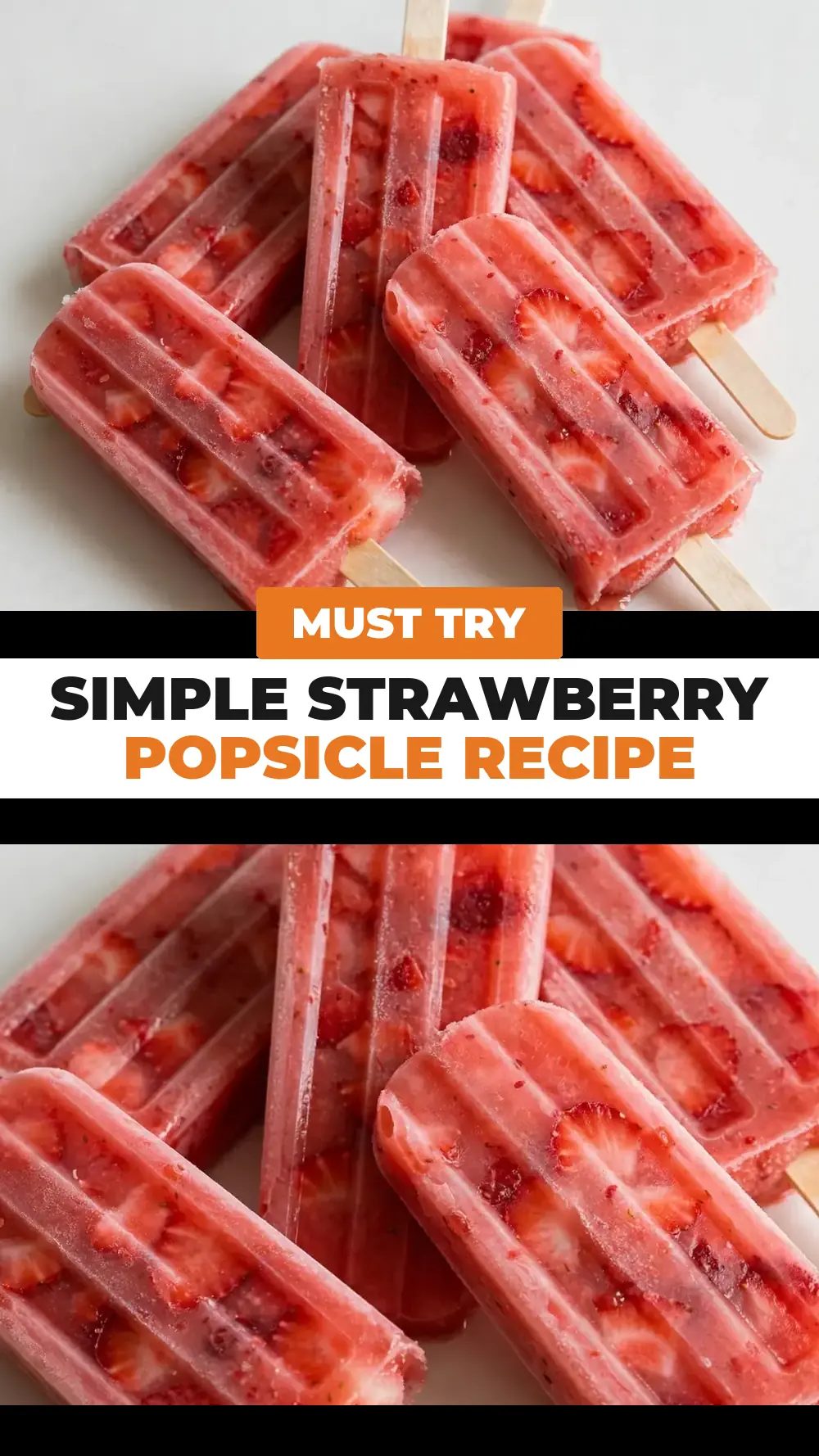 Save simple strawberry popsicle recipe to Pinterest