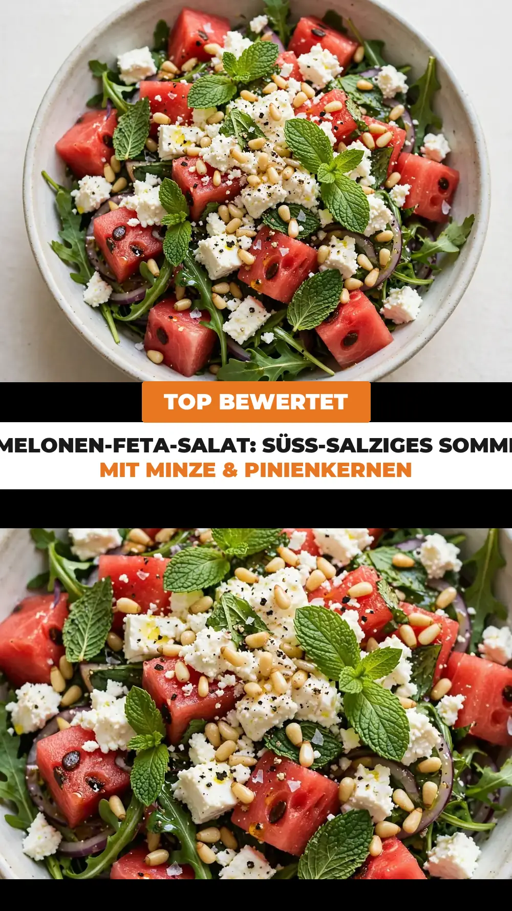 Save salat wassermelone feta minze pinienkerne to Pinterest