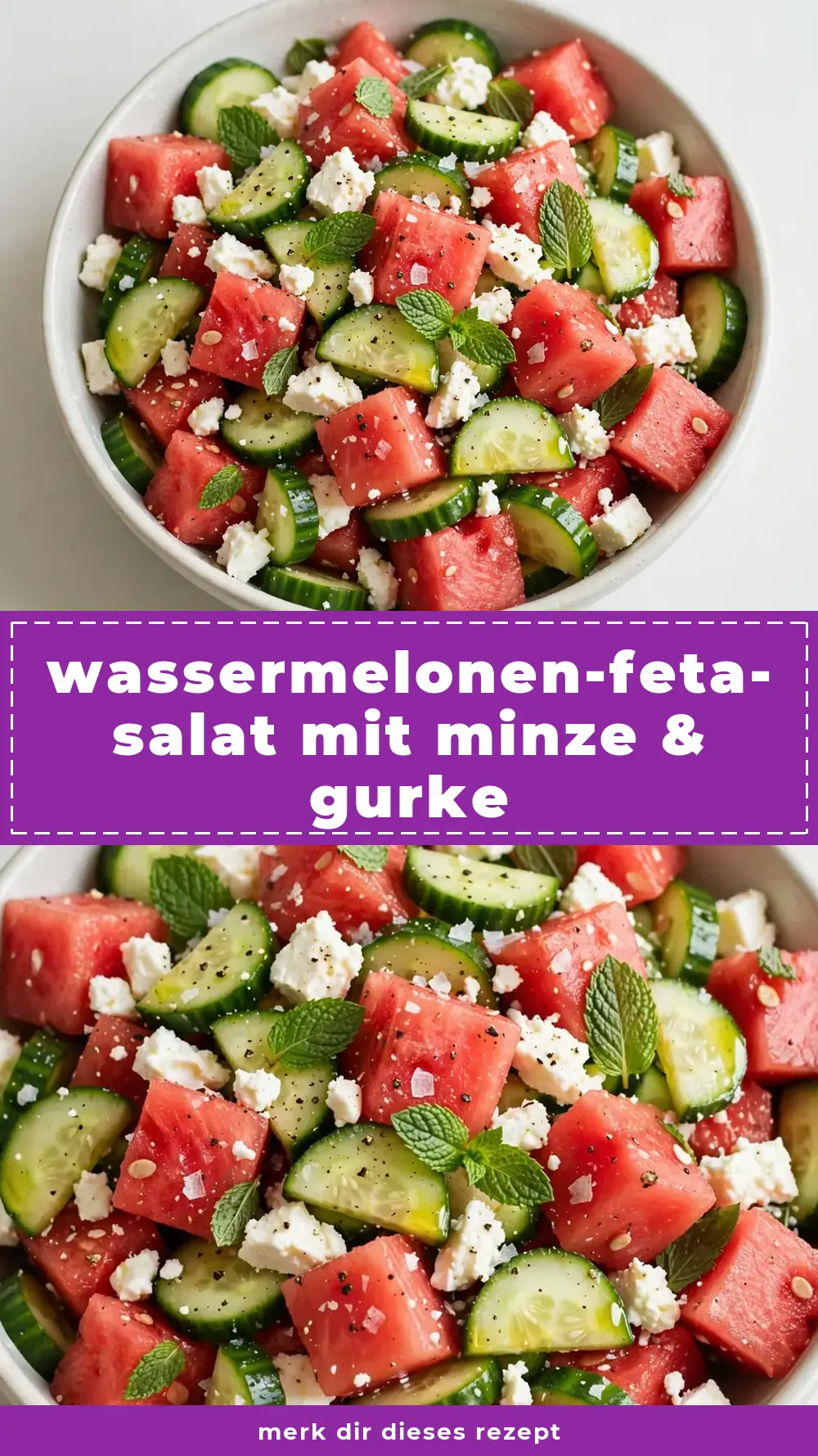 Save salat wassermelone feta minze gurke to Pinterest