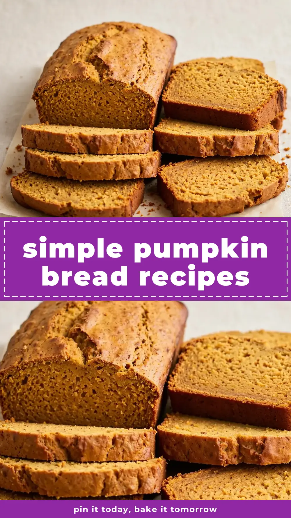 Save simple pumpkin bread recipes to Pinterest