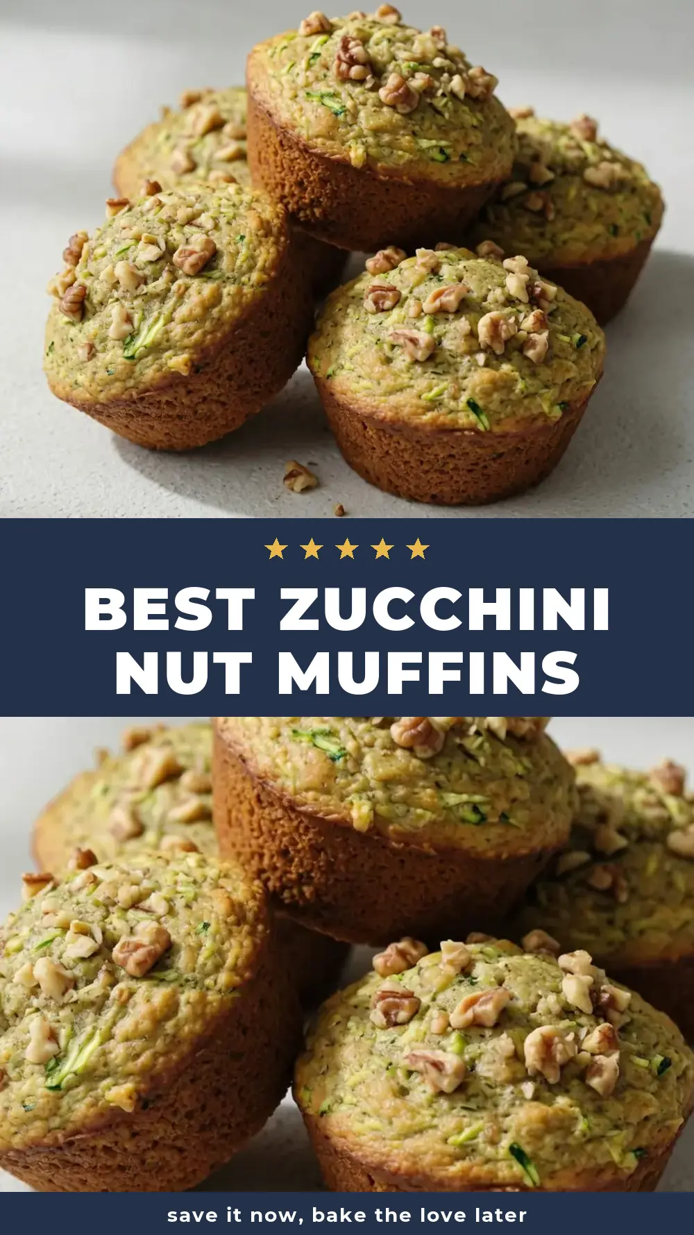 Save best zucchini nut muffins to Pinterest