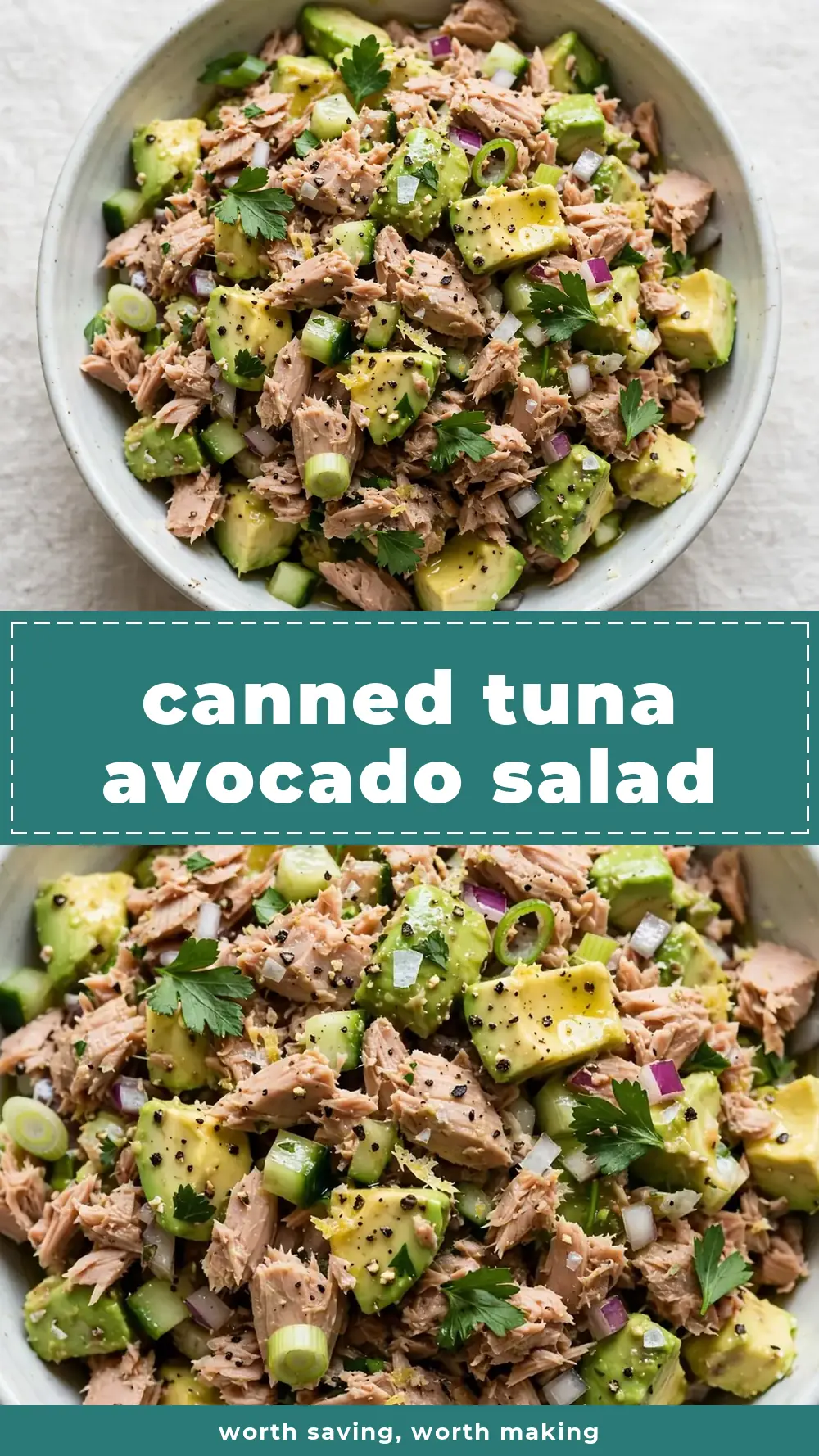 Save canned tuna avocado salad to Pinterest