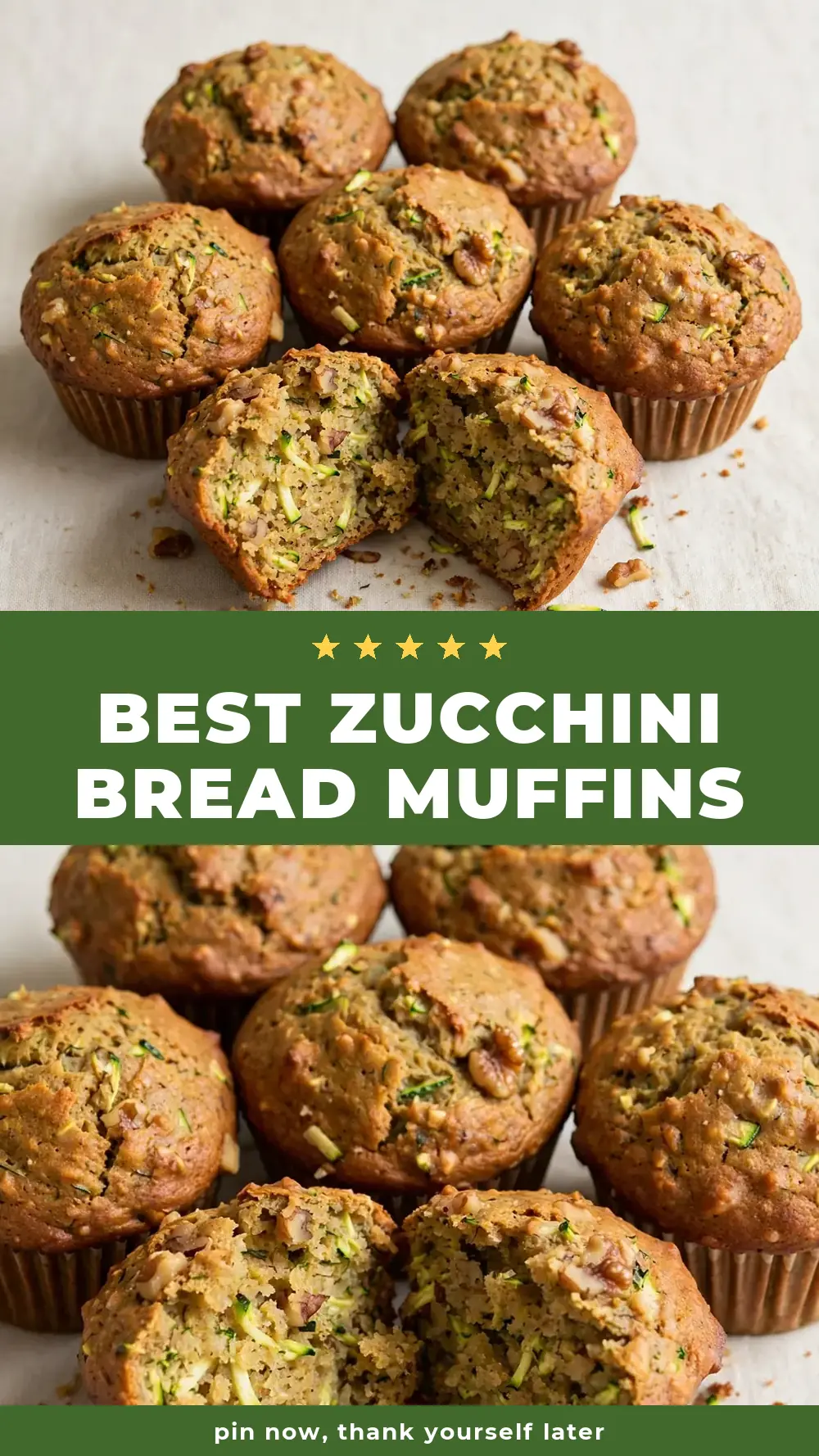 Save best zucchini bread muffins to Pinterest