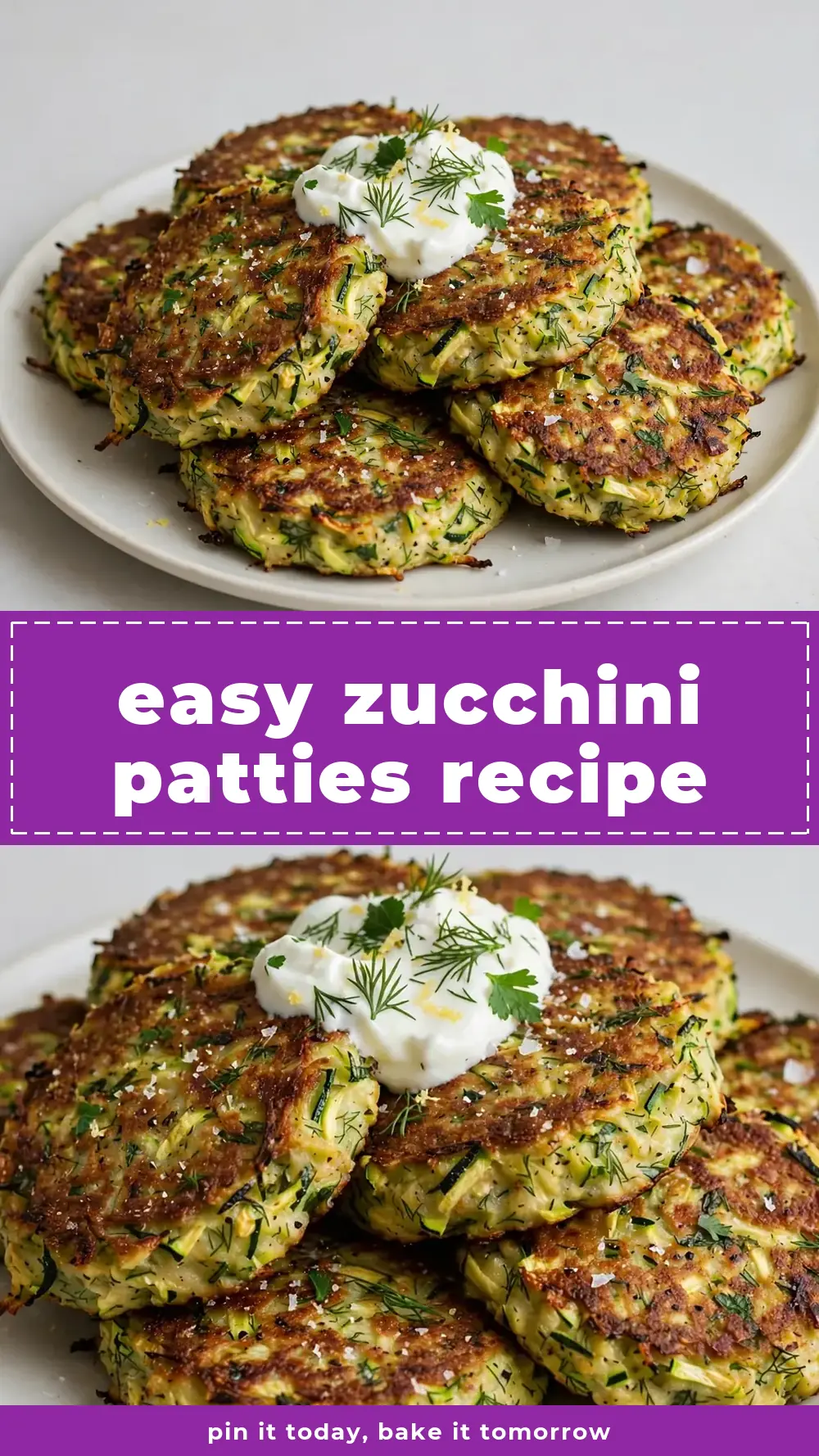 Save easy zucchini patties recipe to Pinterest