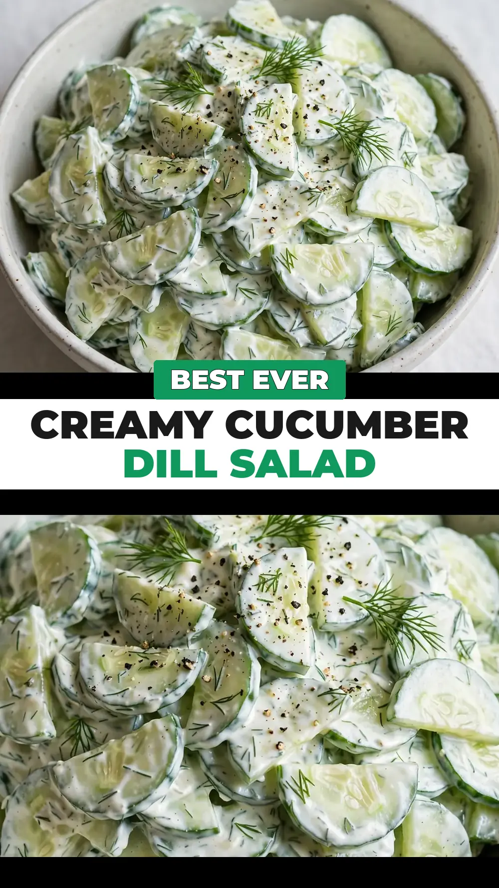 Save creamy cucumber dill salad to Pinterest