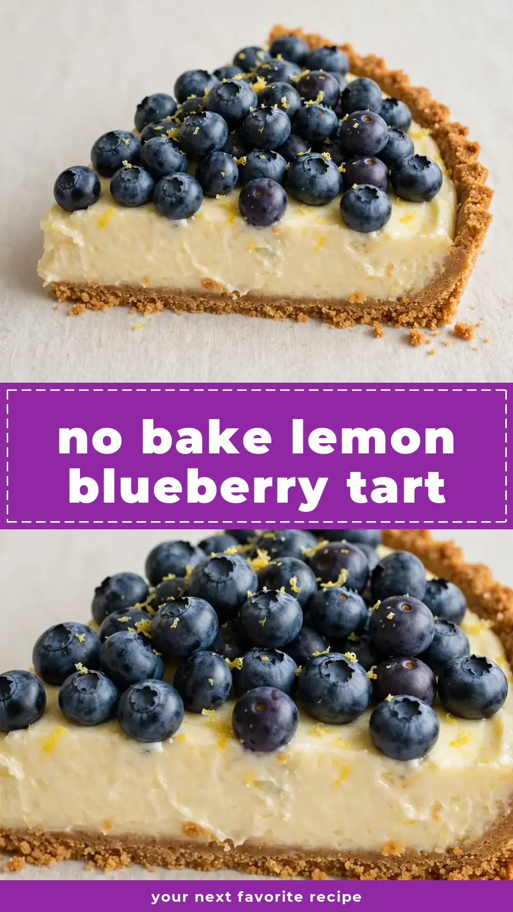 Save no bake lemon blueberry tart to Pinterest