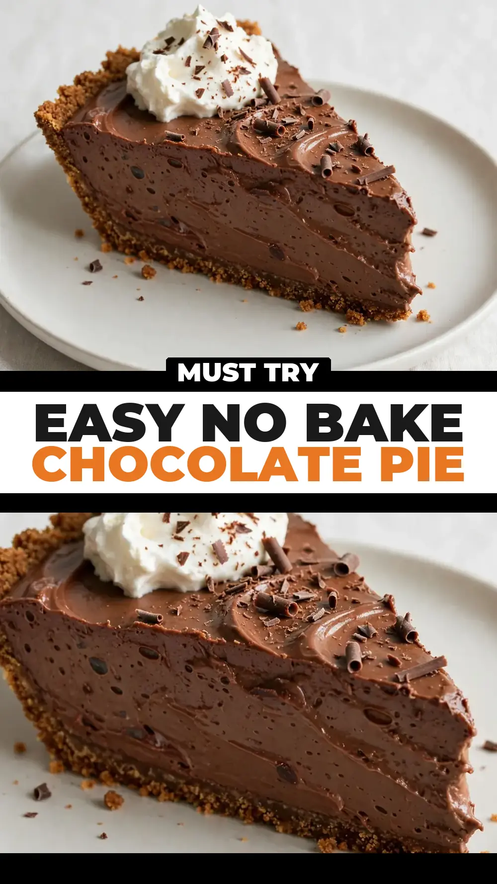 Save easy no bake chocolate pie to Pinterest