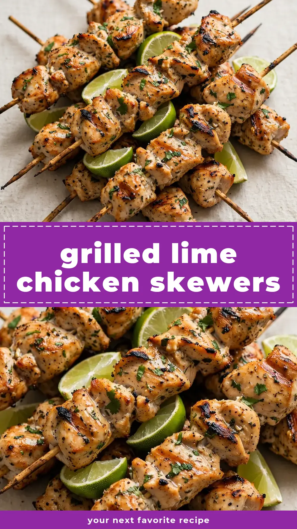 Save grilled lime chicken skewers to Pinterest