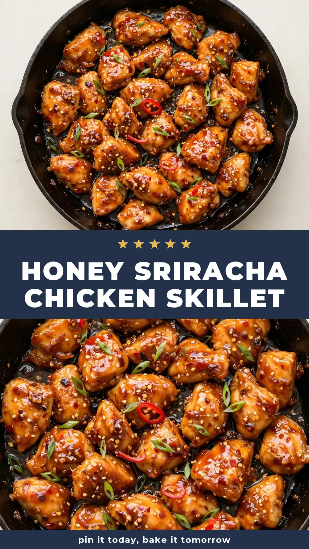 Save Honey Sriracha Chicken Skillet to Pinterest