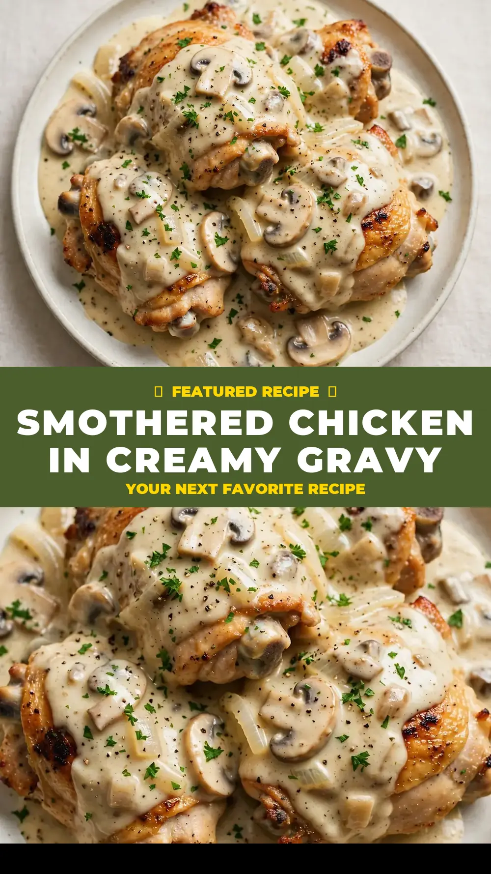 Save Smothered Chicken in Creamy Gravy to Pinterest