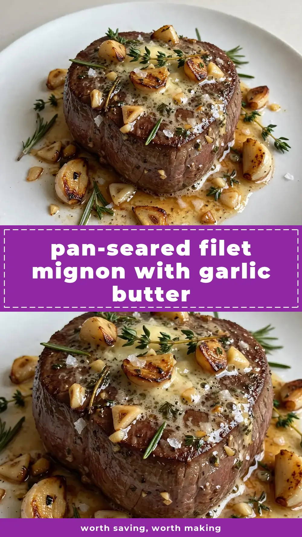 Save Pan-Seared Filet Mignon with Garlic Butter to Pinterest