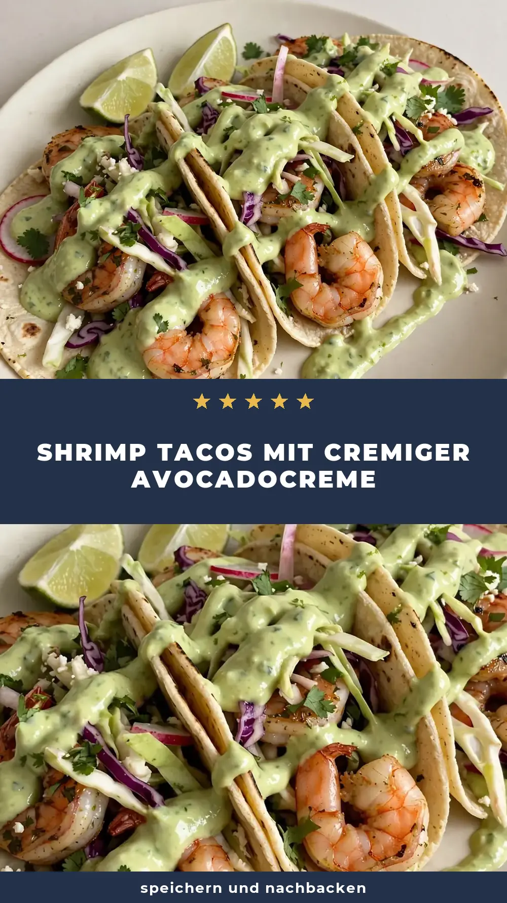 Save Shrimp Tacos with Avocado Cream to Pinterest