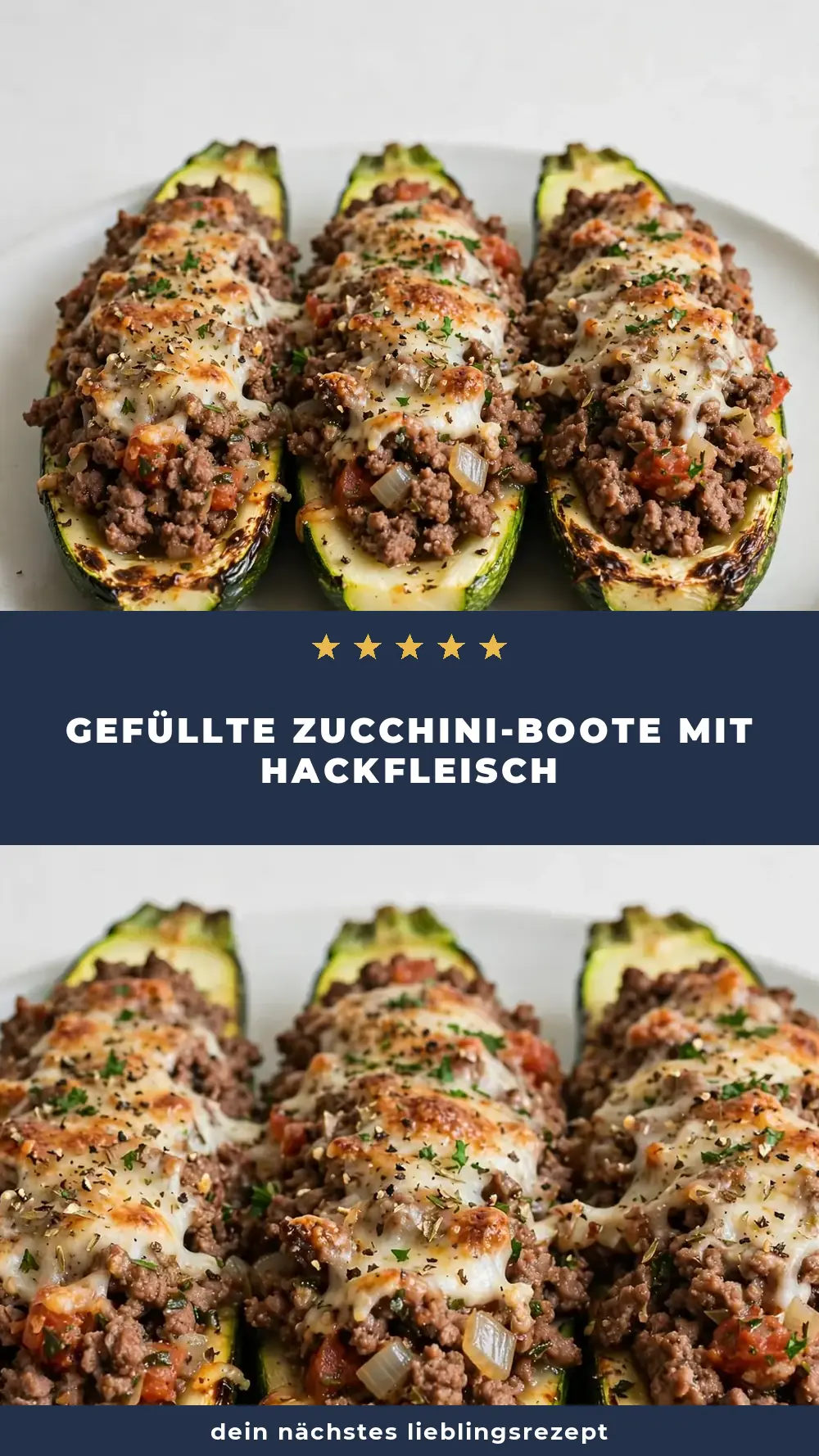 Save Ground Beef Stuffed Zucchini Boats to Pinterest