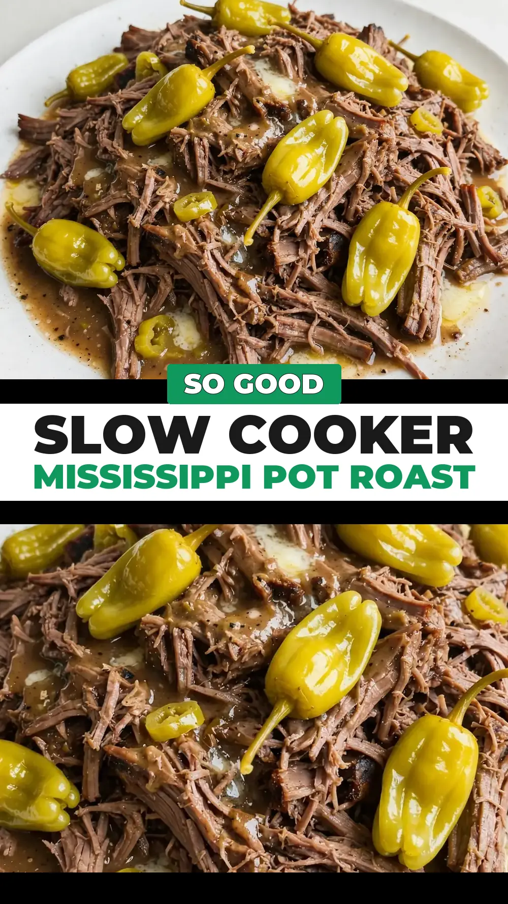Save Slow Cooker Mississippi Pot Roast to Pinterest