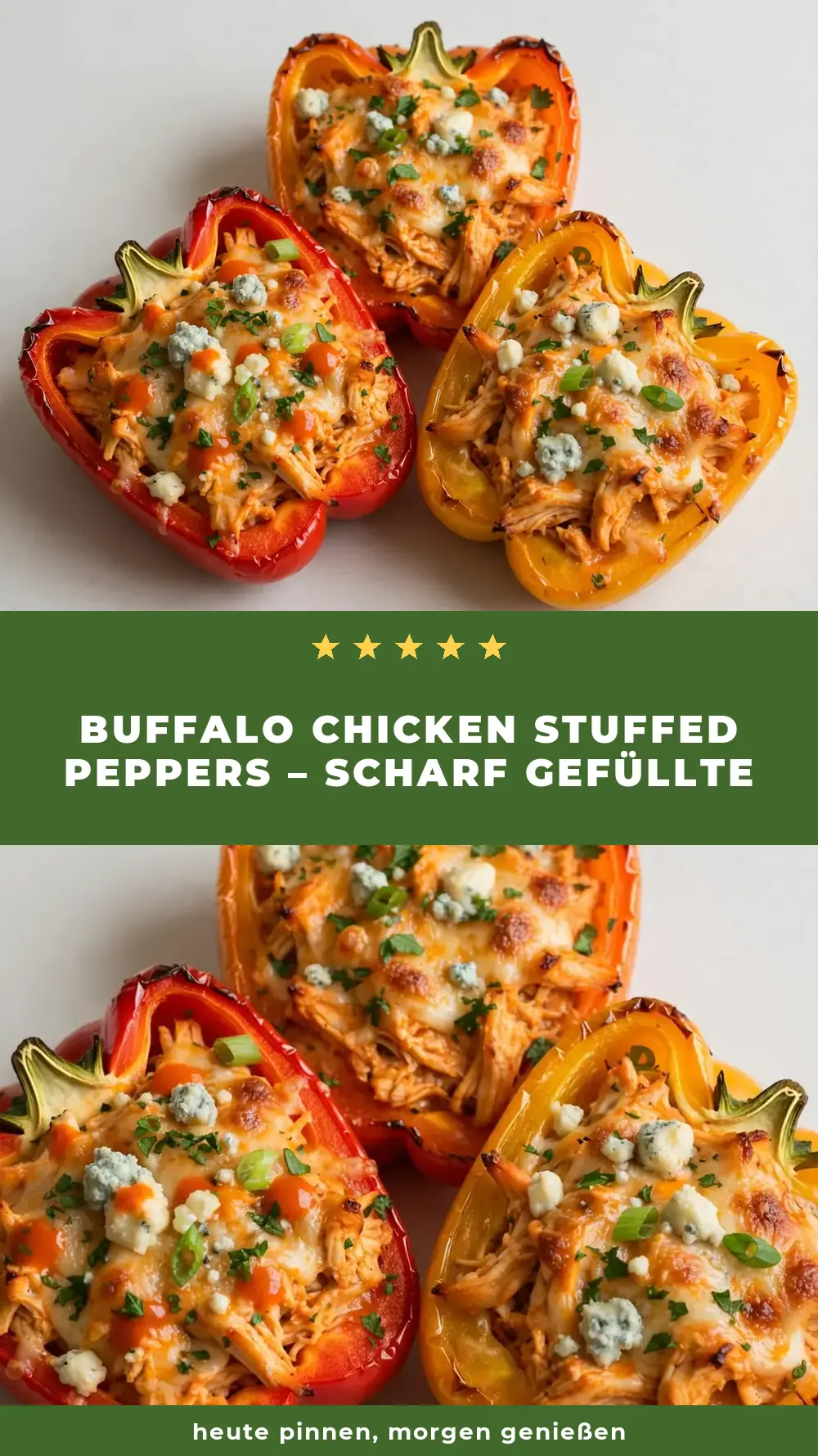 Save Buffalo Chicken Stuffed Peppers to Pinterest