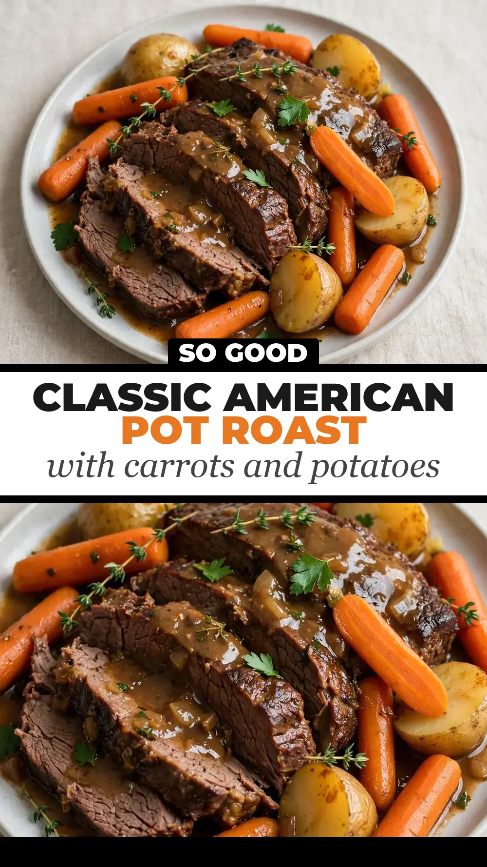 Save Classic American Pot Roast with Carrots and Potatoes to Pinterest