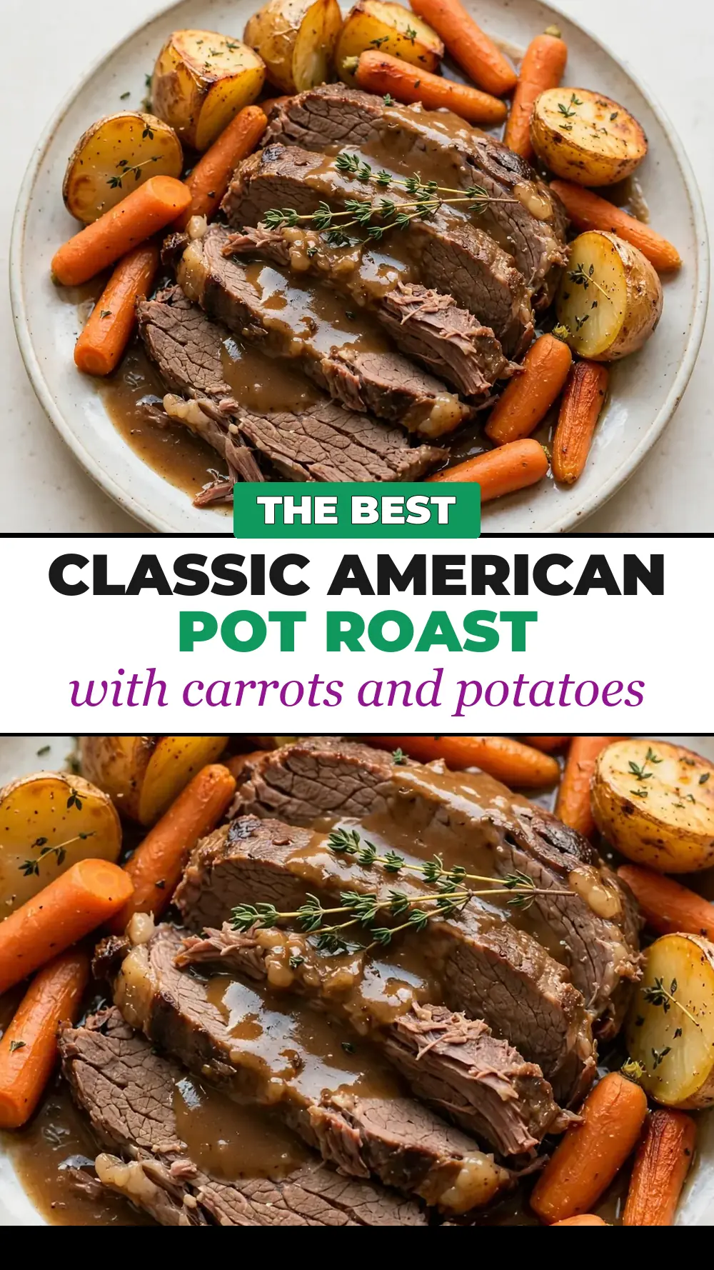 Save Classic American Pot Roast with Carrots and Potatoes to Pinterest