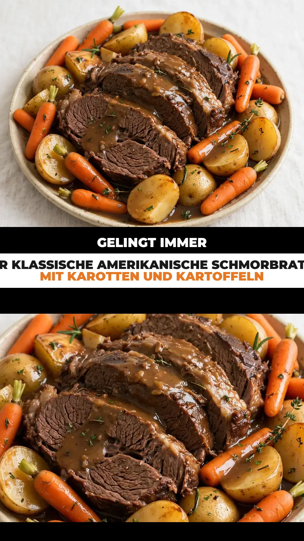Save Classic American Pot Roast with Carrots and Potatoes to Pinterest