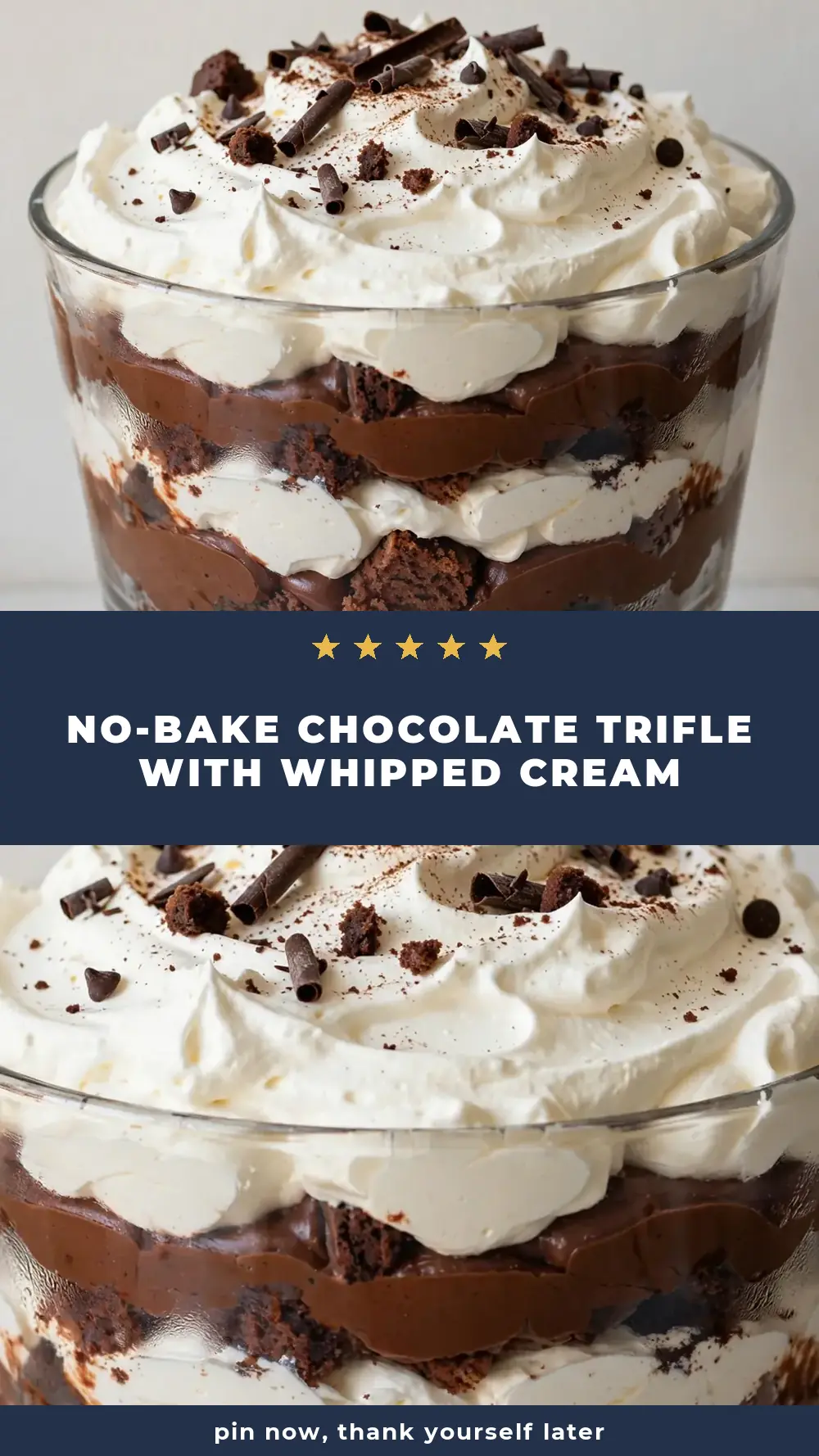 Save No-Bake Chocolate Trifle with Whipped Cream to Pinterest