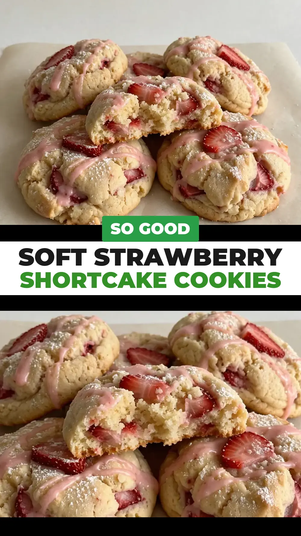 Save Soft Strawberry Shortcake Cookies to Pinterest