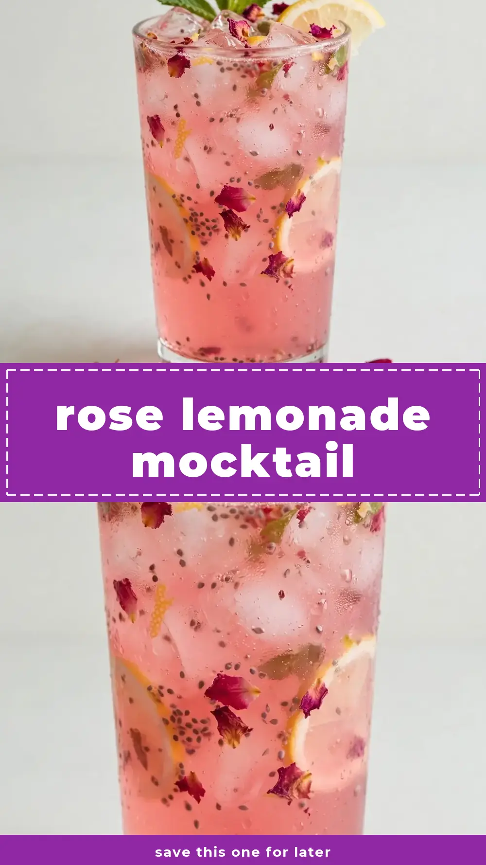 Save Rose Lemonade Mocktail to Pinterest