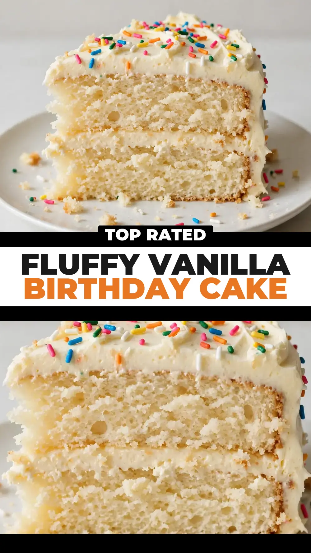 Save Fluffy Vanilla Birthday Cake to Pinterest