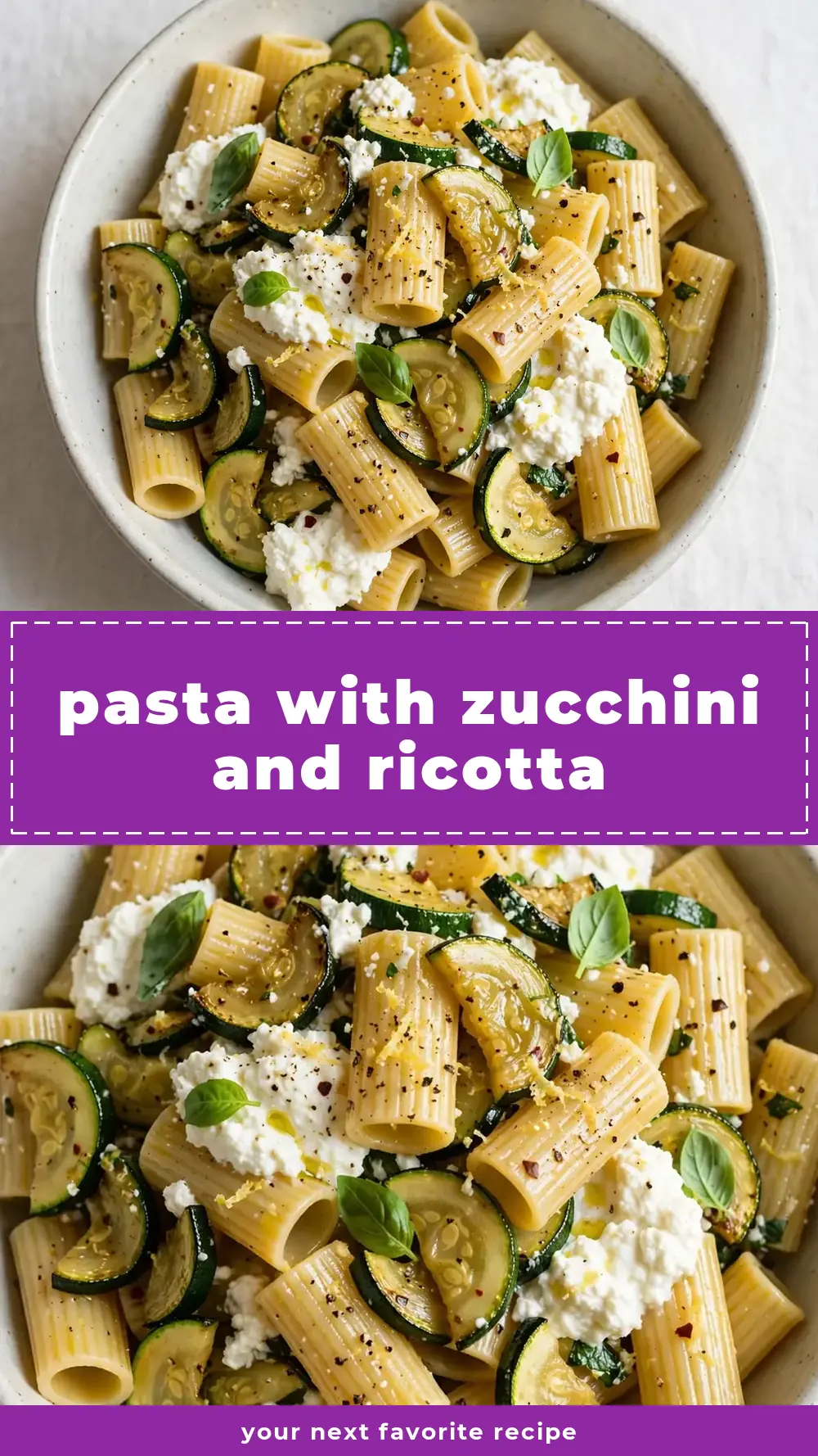 Save pasta with zucchini and ricotta to Pinterest