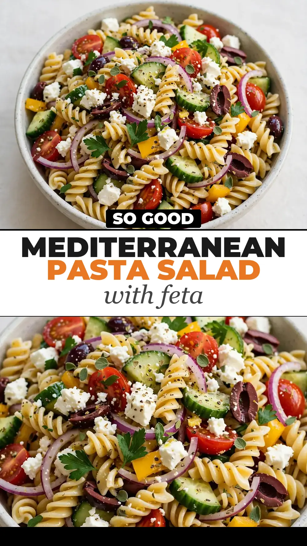 Save mediterranean pasta salad with feta to Pinterest