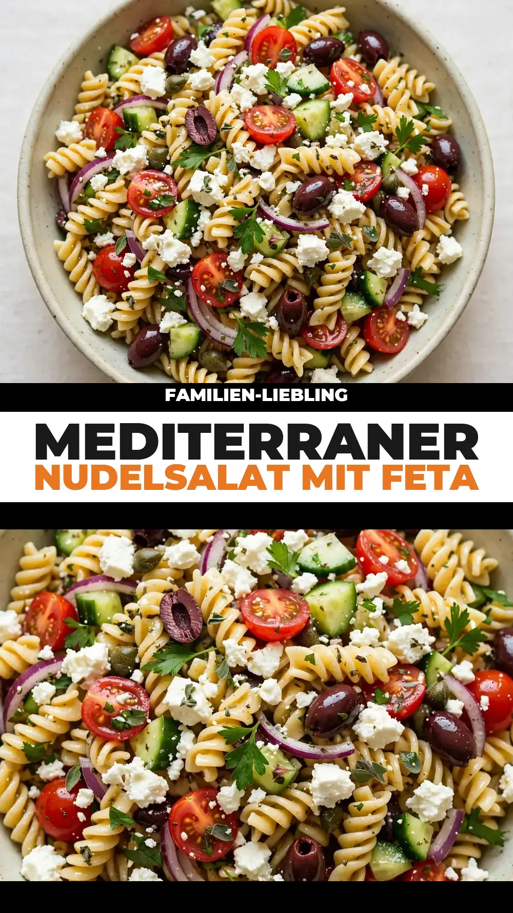 Save mediterranean pasta salad with feta to Pinterest
