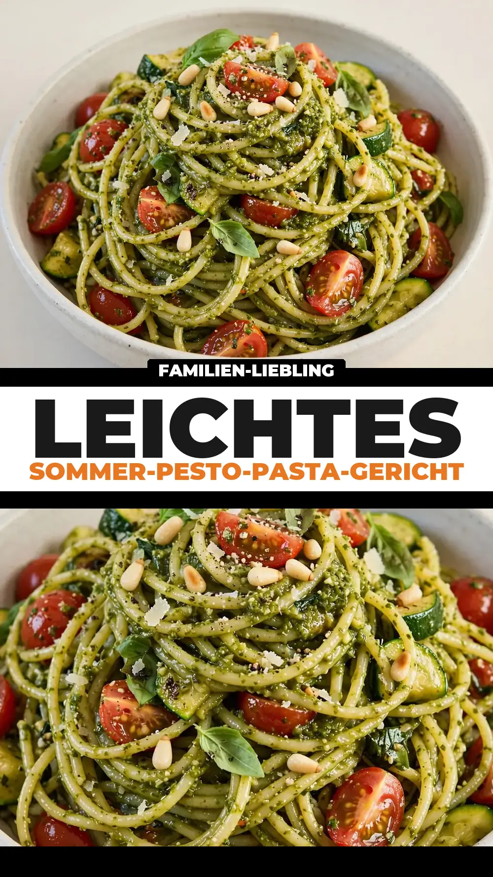 Save easy summer pasta with pesto to Pinterest
