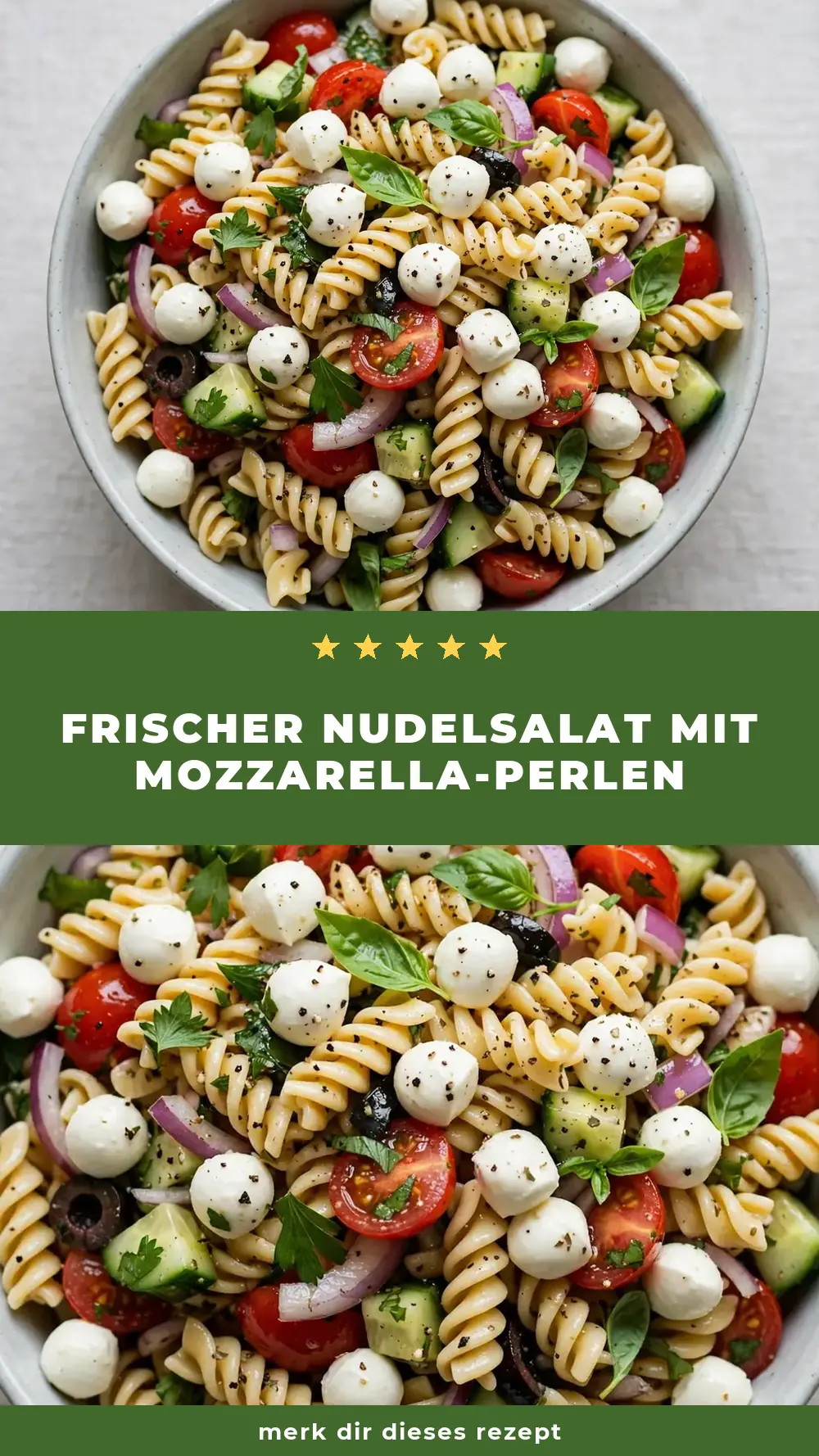 Save pasta salad fresh mozzarella pearls to Pinterest