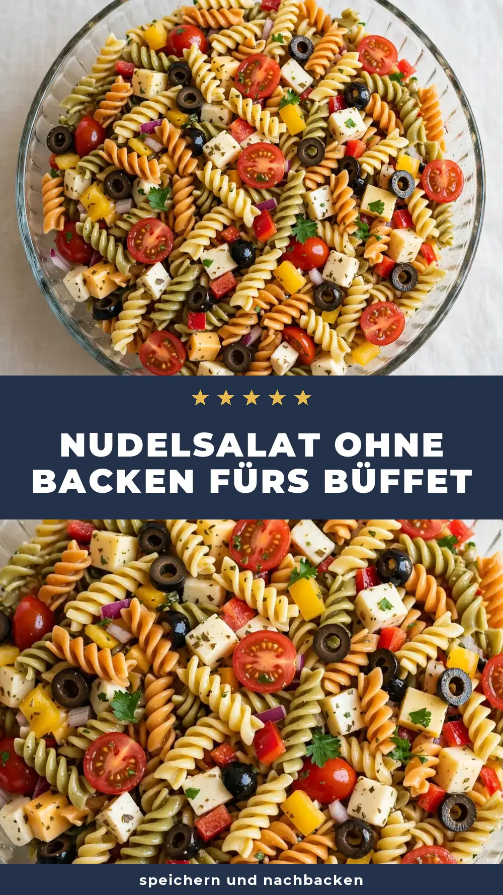 Save no bake pasta salad potluck to Pinterest
