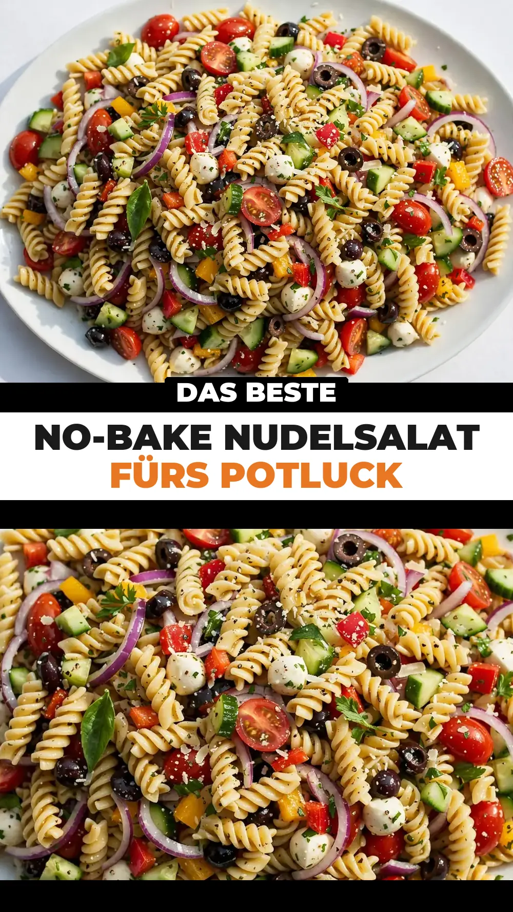 Save no bake pasta salad potluck to Pinterest
