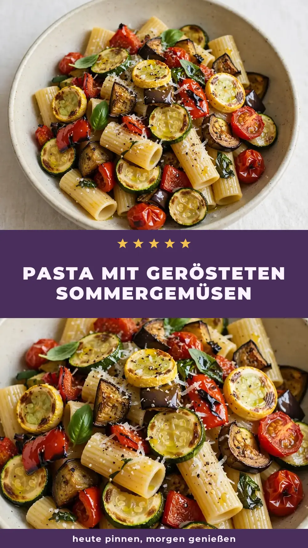 Save pasta with roasted summer vegetables to Pinterest