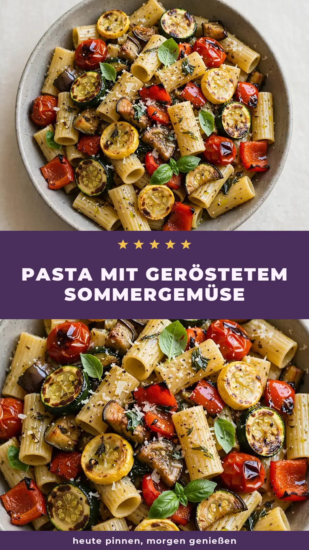Save pasta with roasted summer vegetables to Pinterest