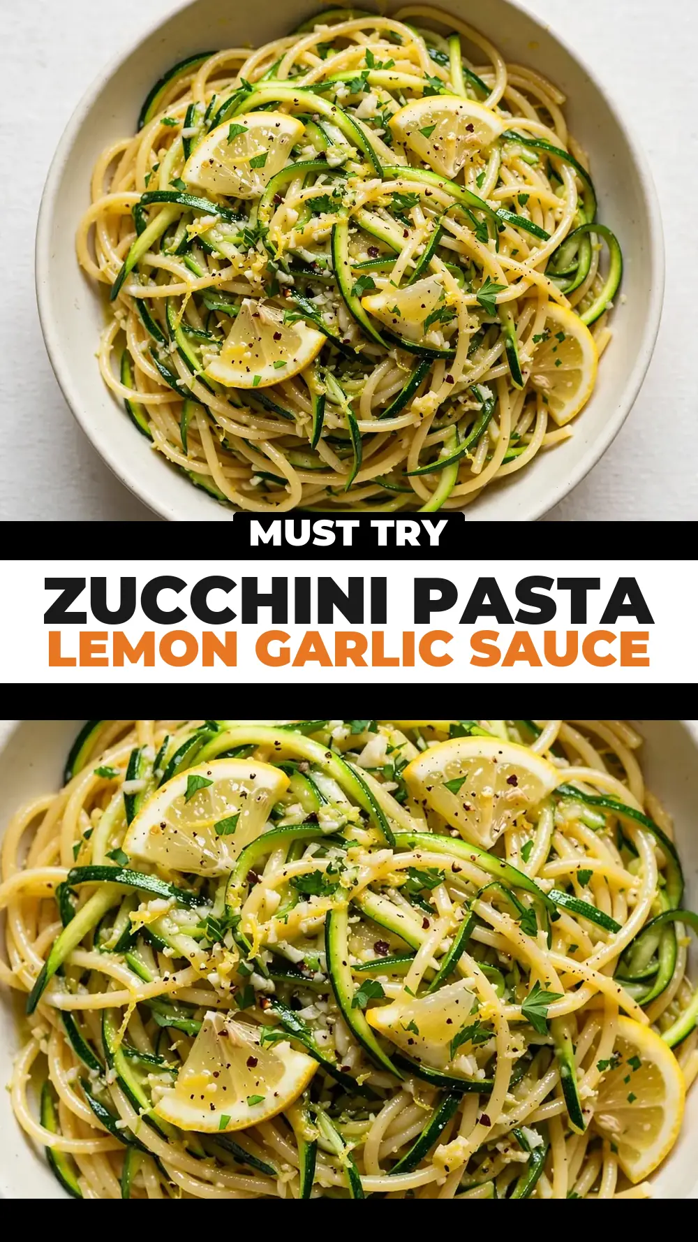 Save zucchini pasta lemon garlic sauce to Pinterest