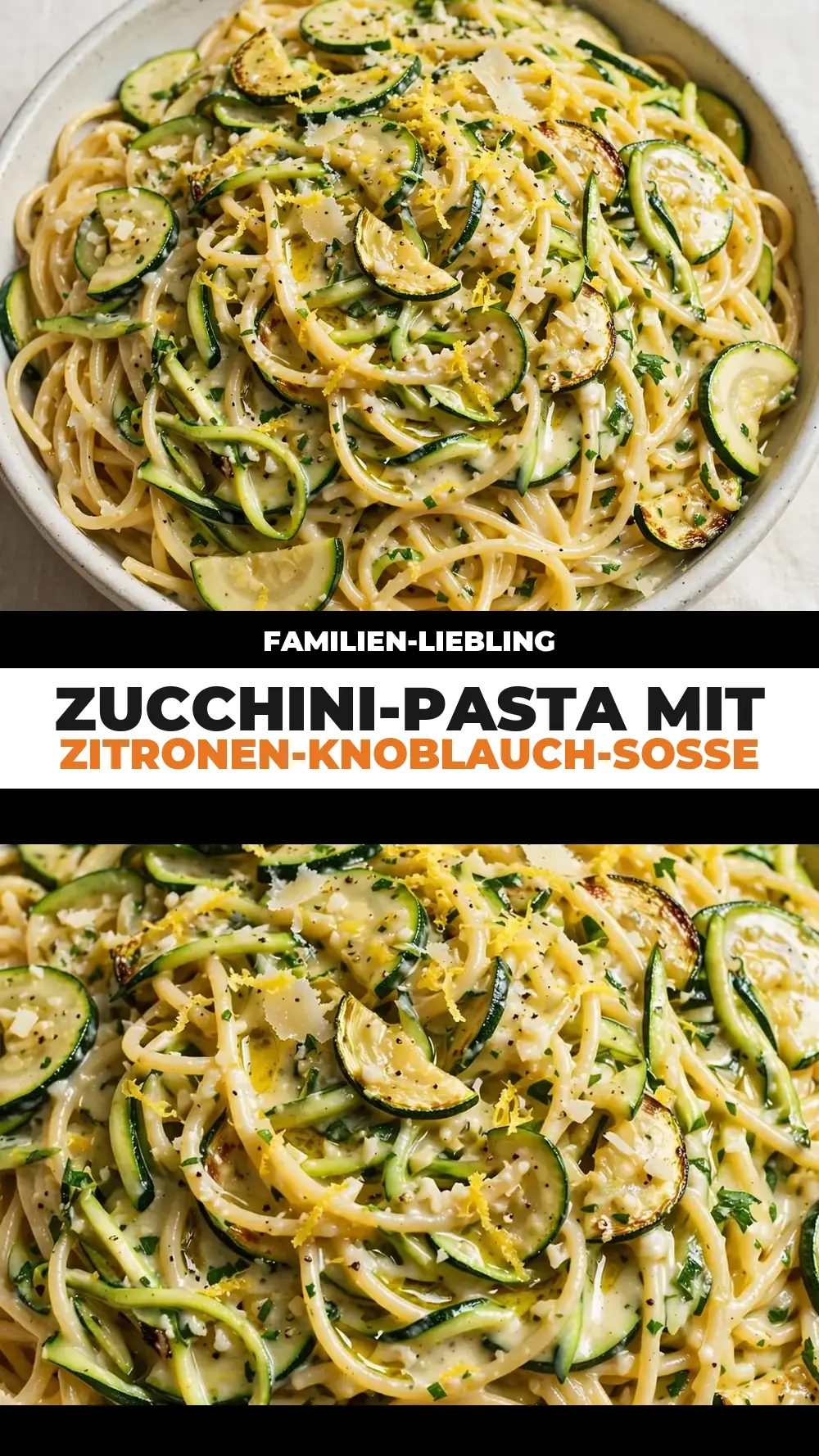 Save zucchini pasta lemon garlic sauce to Pinterest
