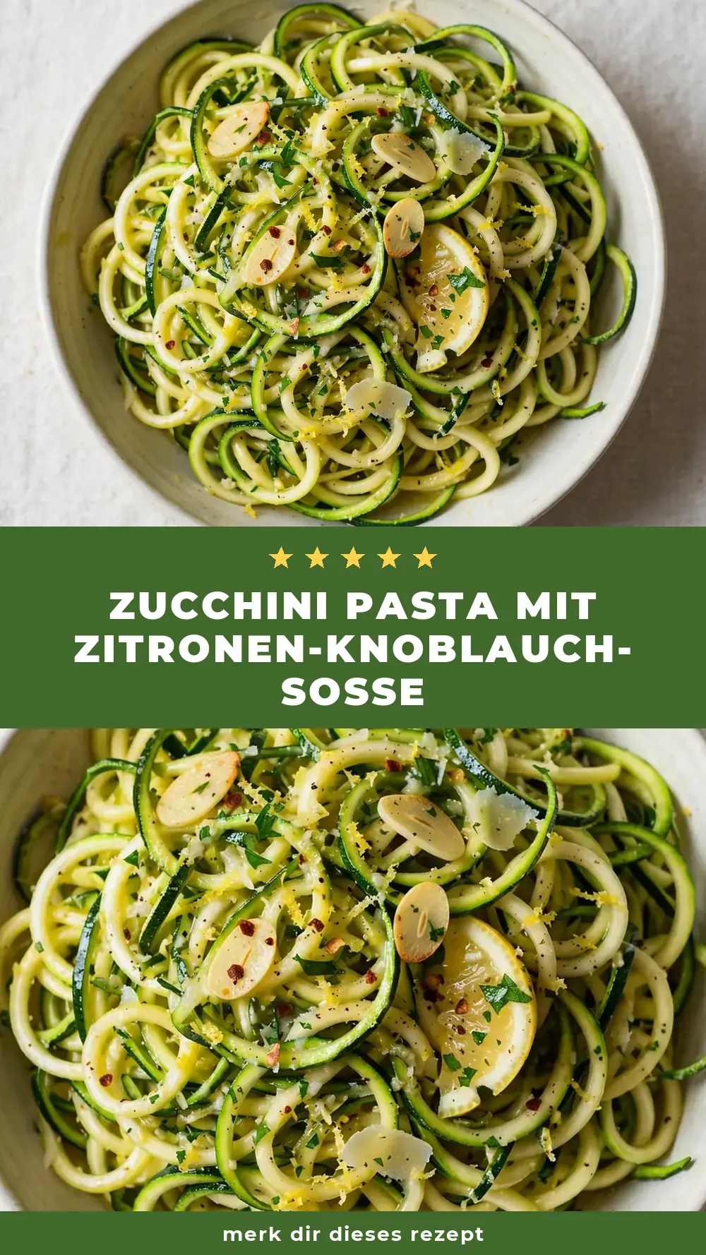 Save zucchini pasta lemon garlic sauce to Pinterest