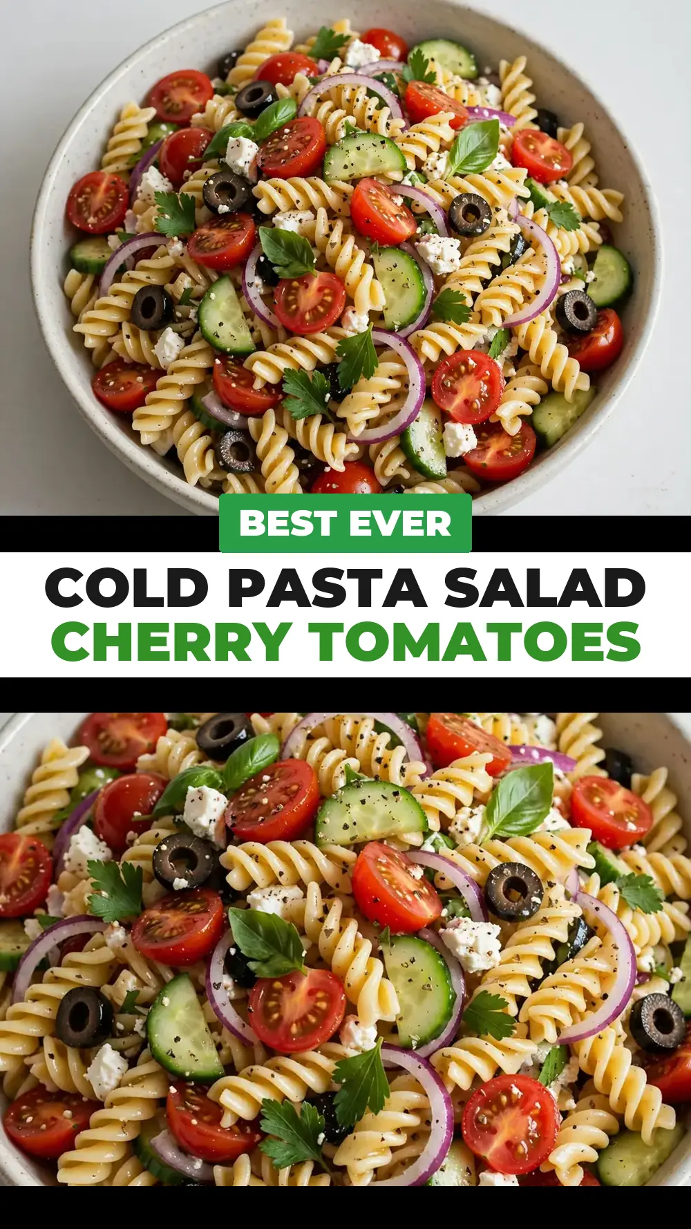 Save cold pasta salad cherry tomatoes to Pinterest