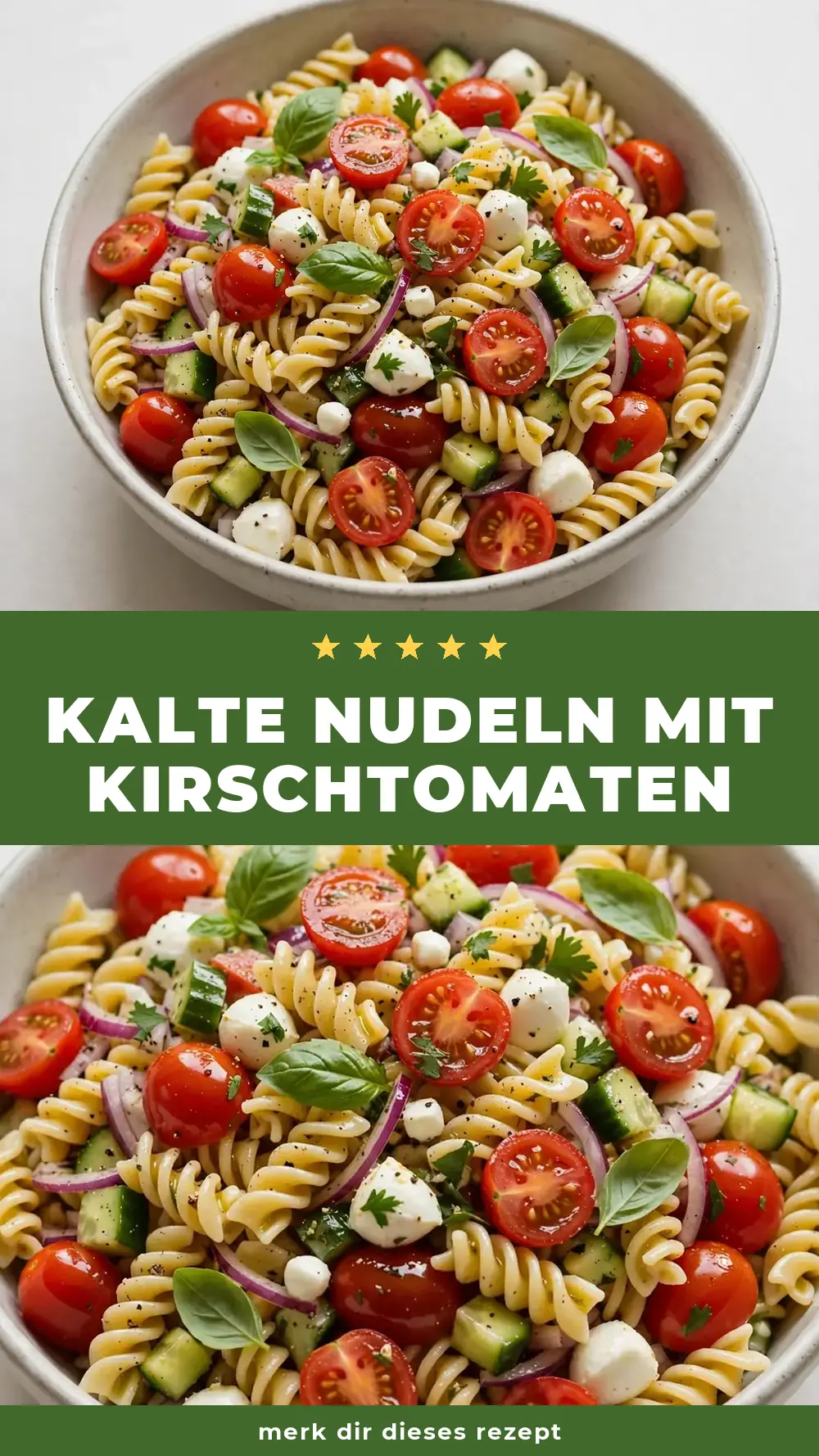 Save cold pasta salad cherry tomatoes to Pinterest