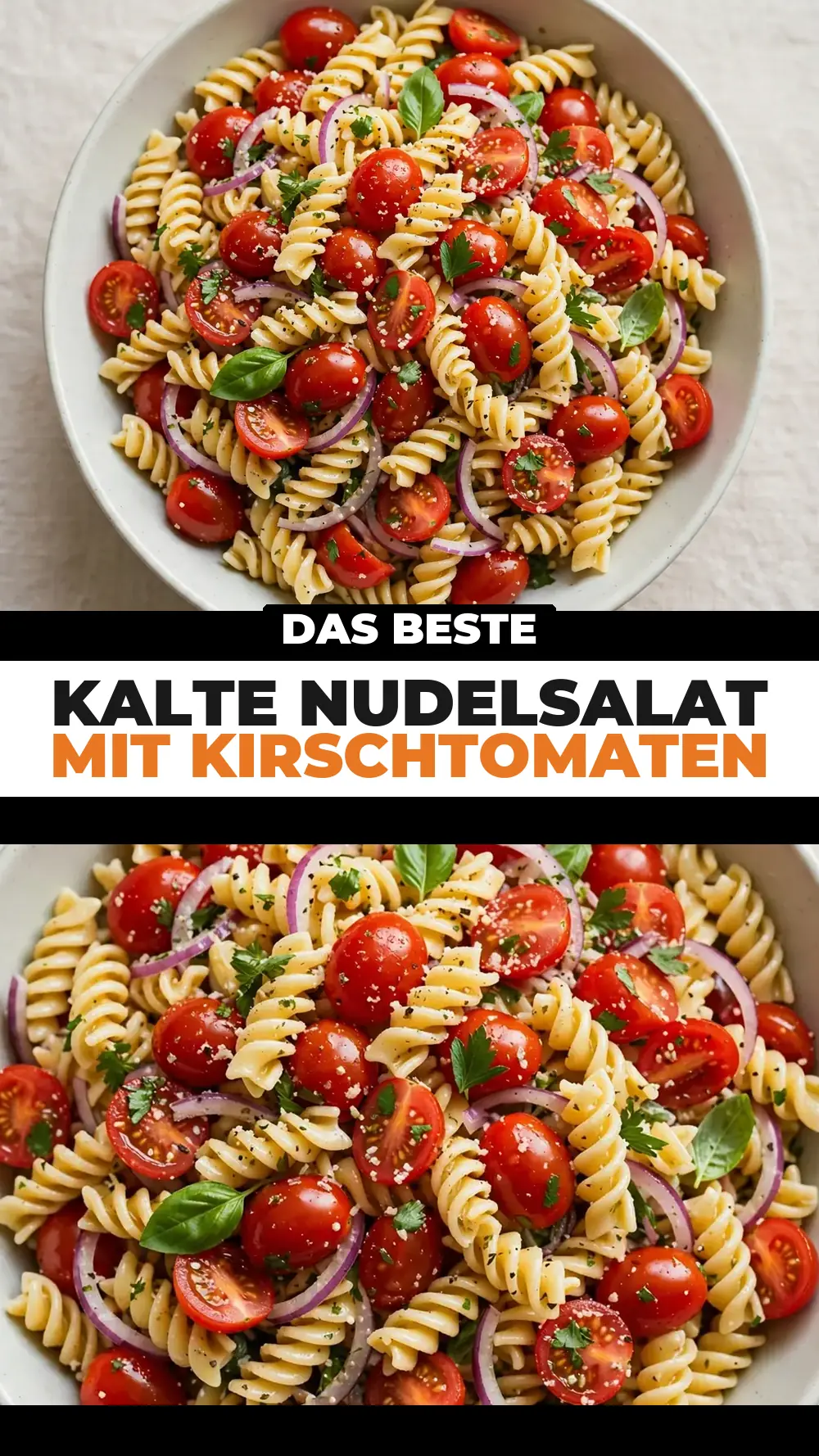 Save cold pasta salad cherry tomatoes to Pinterest
