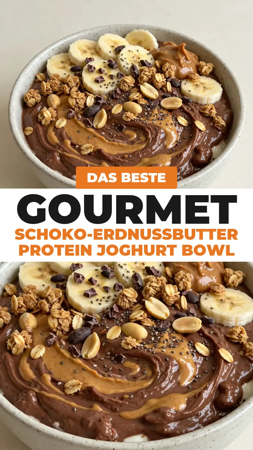 Save Chocolate Peanut Butter Protein Yogurt Bowl to Pinterest